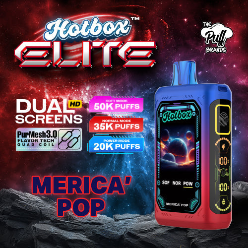 Hotbox Elite 50K Puff Disposable Vape - Merica' Pop