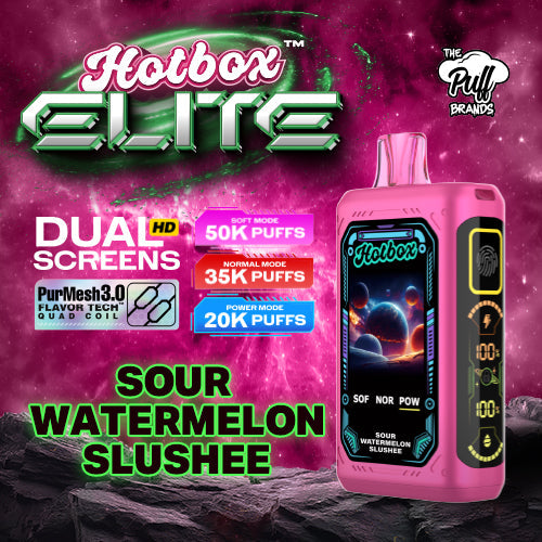 Hotbox Elite 50K Puff Disposable Vape - Sour Watermelon Slushee | Display Pack of 5