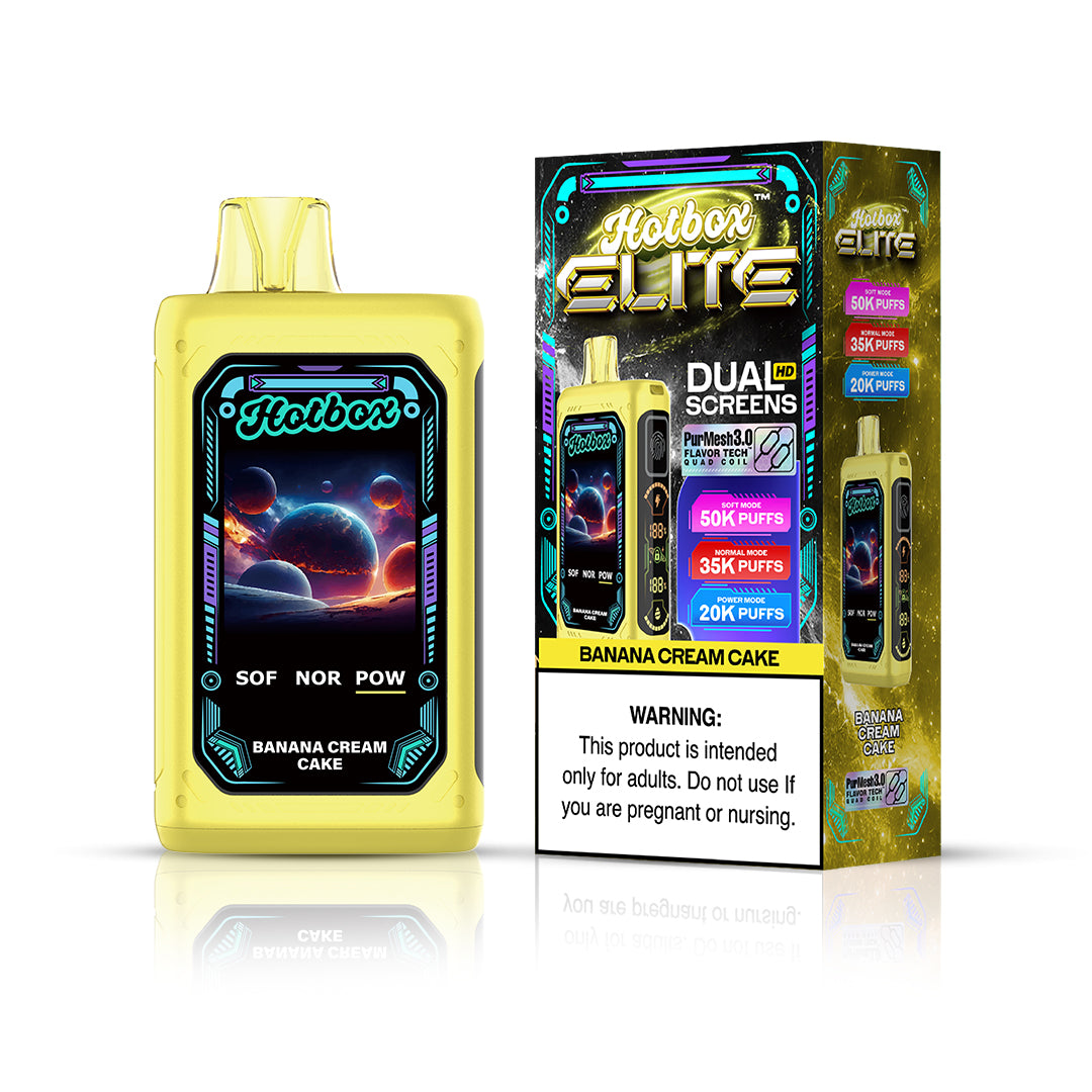 Hotbox Elite 50K Puff Disposable Vape - Banana Cream Cake